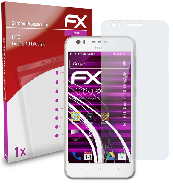 atFoliX FX-Hybrid-Glass Panzerglasfolie für HTC Desire 10 Lifestyle