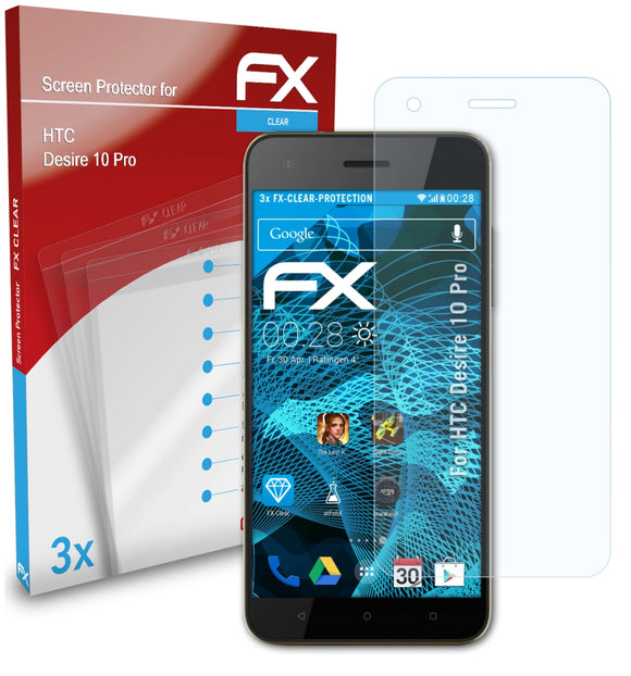 atFoliX FX-Clear Schutzfolie für HTC Desire 10 Pro