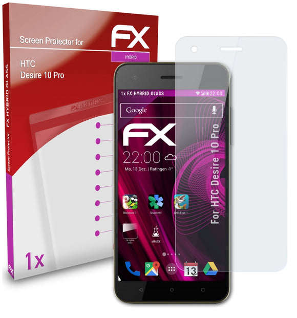 atFoliX FX-Hybrid-Glass Panzerglasfolie für HTC Desire 10 Pro