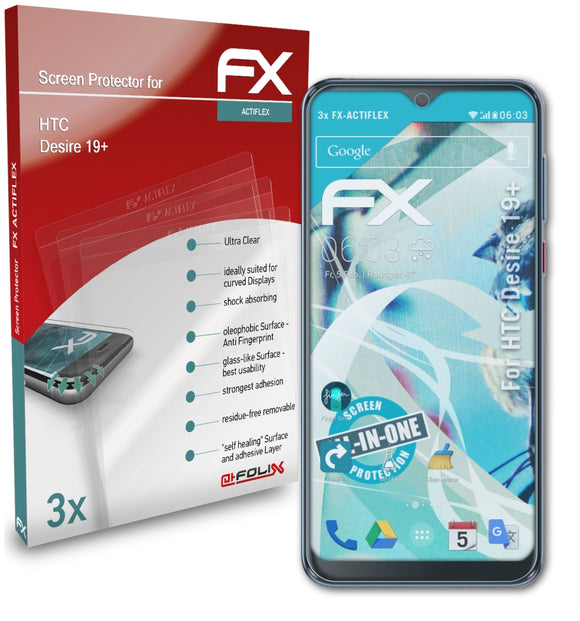 atFoliX FX-ActiFleX Displayschutzfolie für HTC Desire 19+