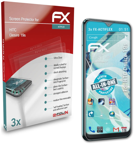 atFoliX FX-ActiFleX Displayschutzfolie für HTC Desire 19s