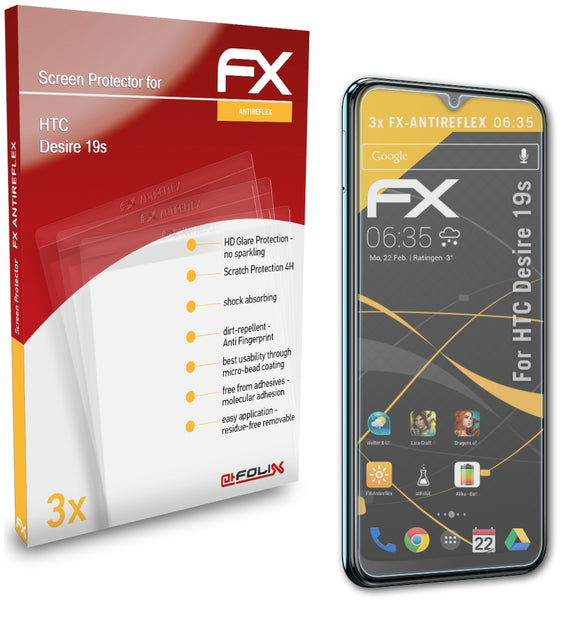 atFoliX FX-Antireflex Displayschutzfolie für HTC Desire 19s