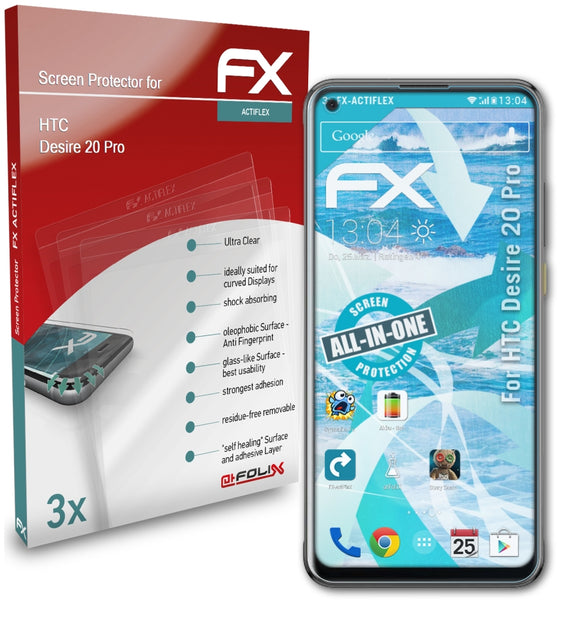 atFoliX FX-ActiFleX Displayschutzfolie für HTC Desire 20 Pro