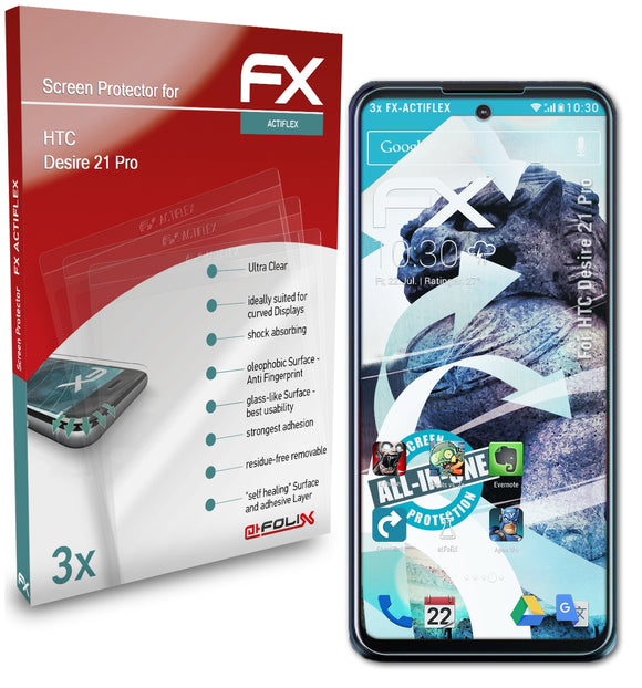 atFoliX FX-ActiFleX Displayschutzfolie für HTC Desire 21 Pro