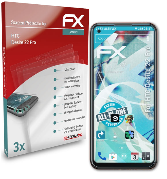 atFoliX FX-ActiFleX Displayschutzfolie für HTC Desire 22 Pro