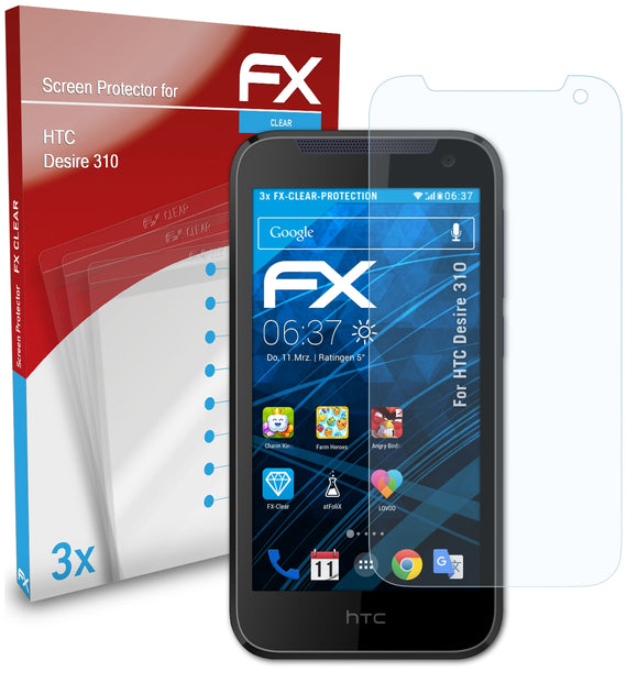 atFoliX FX-Clear Schutzfolie für HTC Desire 310