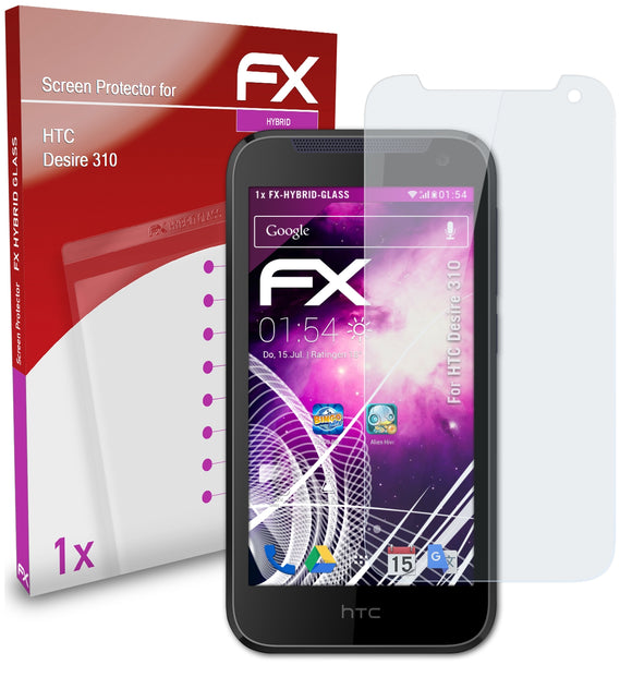 atFoliX FX-Hybrid-Glass Panzerglasfolie für HTC Desire 310