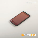 atFoliX Panzerfolie kompatibel mit HTC Desire 320, entspiegelnde und stoßdämpfende FX Schutzfolie (3X)