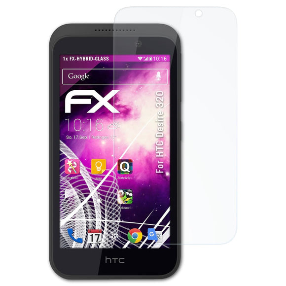 atFoliX FX-Hybrid-Glass Panzerglasfolie für HTC Desire 320