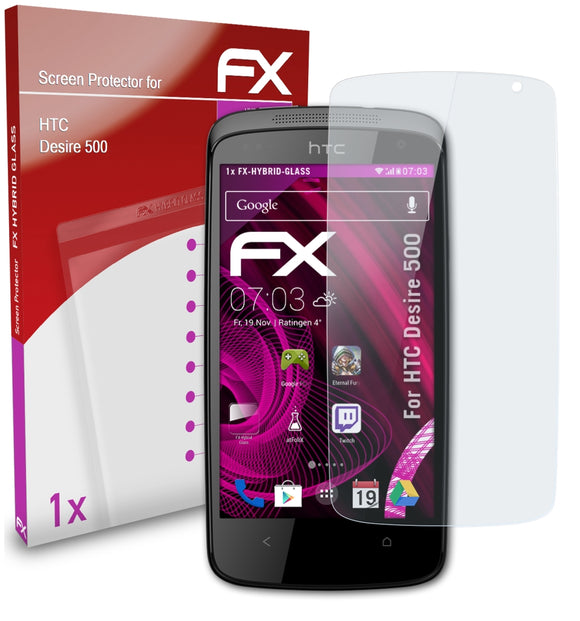 atFoliX FX-Hybrid-Glass Panzerglasfolie für HTC Desire 500