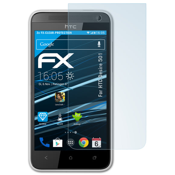 atFoliX FX-Clear Schutzfolie für HTC Desire 501