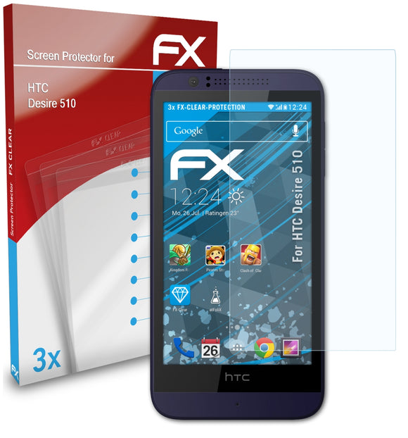 atFoliX FX-Clear Schutzfolie für HTC Desire 510