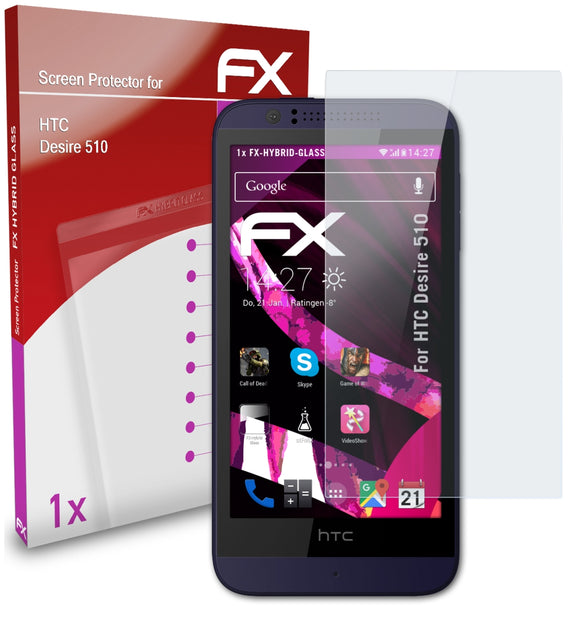 atFoliX FX-Hybrid-Glass Panzerglasfolie für HTC Desire 510