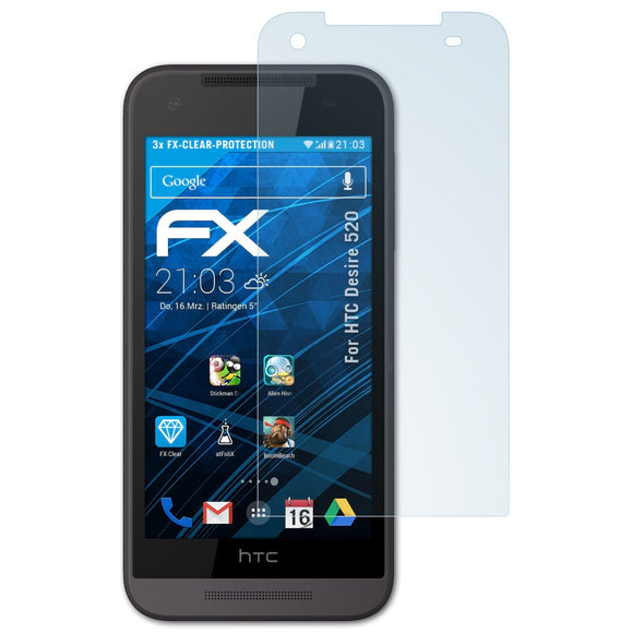atFoliX FX-Clear Schutzfolie für HTC Desire 520