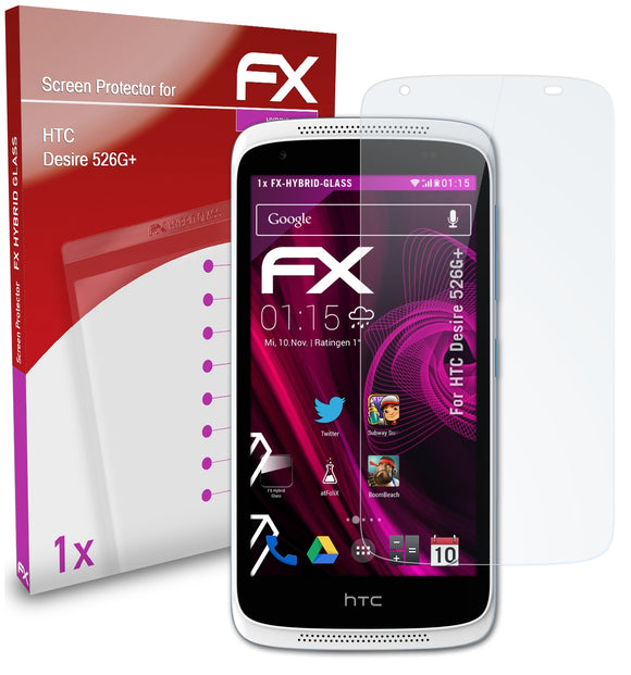 atFoliX FX-Hybrid-Glass Panzerglasfolie für HTC Desire 526G+