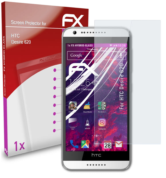 atFoliX FX-Hybrid-Glass Panzerglasfolie für HTC Desire 620