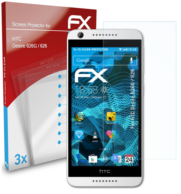 atFoliX FX-Clear Schutzfolie für HTC Desire 626G / 626