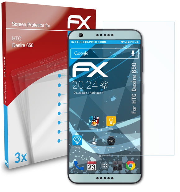 atFoliX FX-Clear Schutzfolie für HTC Desire 650