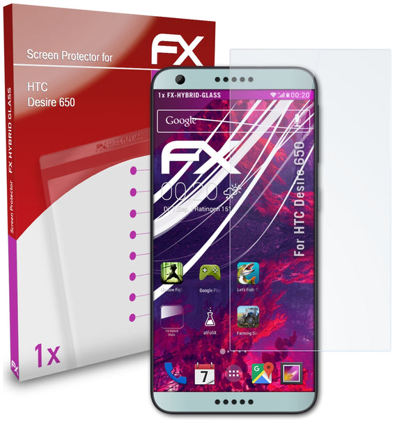 atFoliX FX-Hybrid-Glass Panzerglasfolie für HTC Desire 650