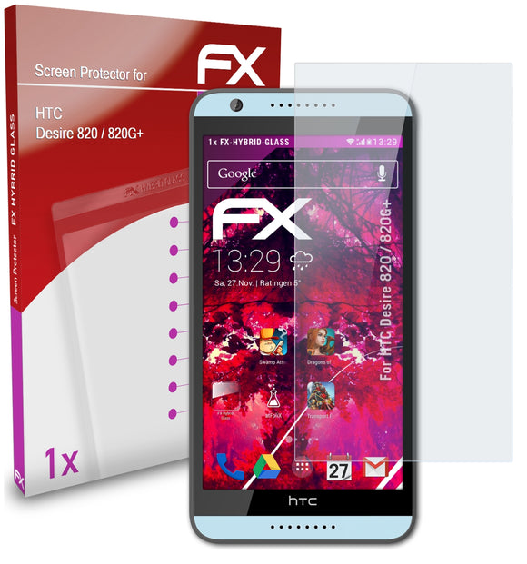 atFoliX FX-Hybrid-Glass Panzerglasfolie für HTC Desire 820 / 820G+
