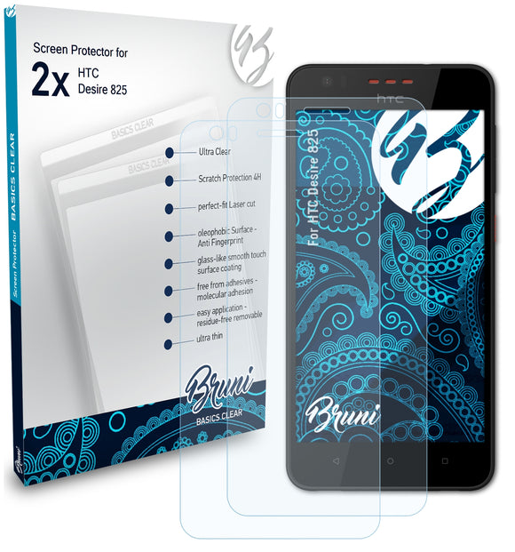Bruni Basics-Clear Displayschutzfolie für HTC Desire 825