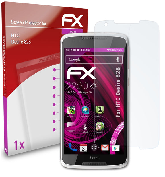 atFoliX FX-Hybrid-Glass Panzerglasfolie für HTC Desire 828