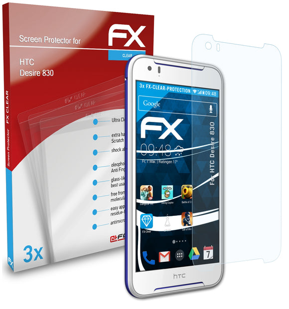 atFoliX FX-Clear Schutzfolie für HTC Desire 830
