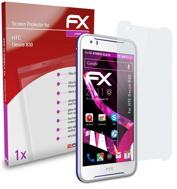 atFoliX FX-Hybrid-Glass Panzerglasfolie für HTC Desire 830