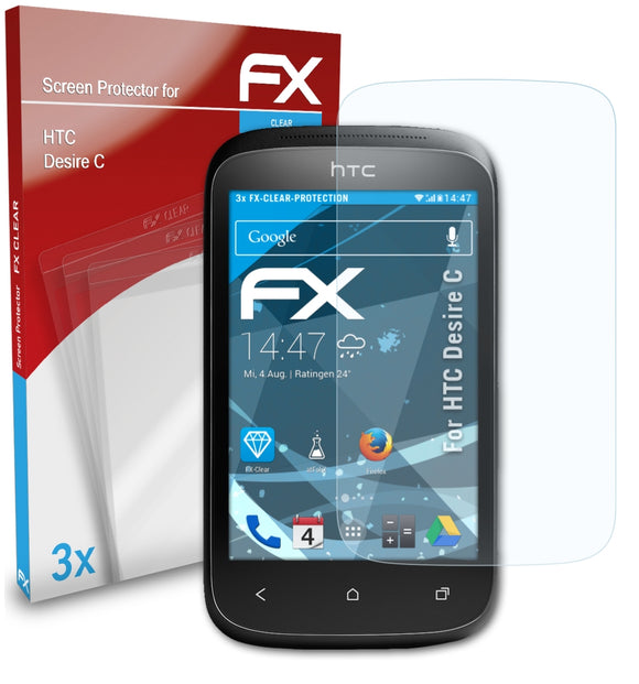 atFoliX FX-Clear Schutzfolie für HTC Desire C