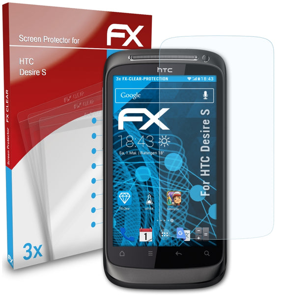 atFoliX FX-Clear Schutzfolie für HTC Desire S