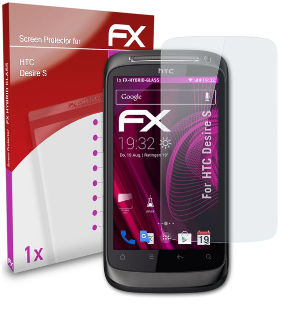 atFoliX FX-Hybrid-Glass Panzerglasfolie für HTC Desire S