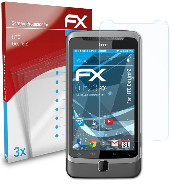 atFoliX FX-Clear Schutzfolie für HTC Desire Z