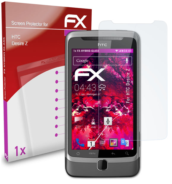 atFoliX FX-Hybrid-Glass Panzerglasfolie für HTC Desire Z