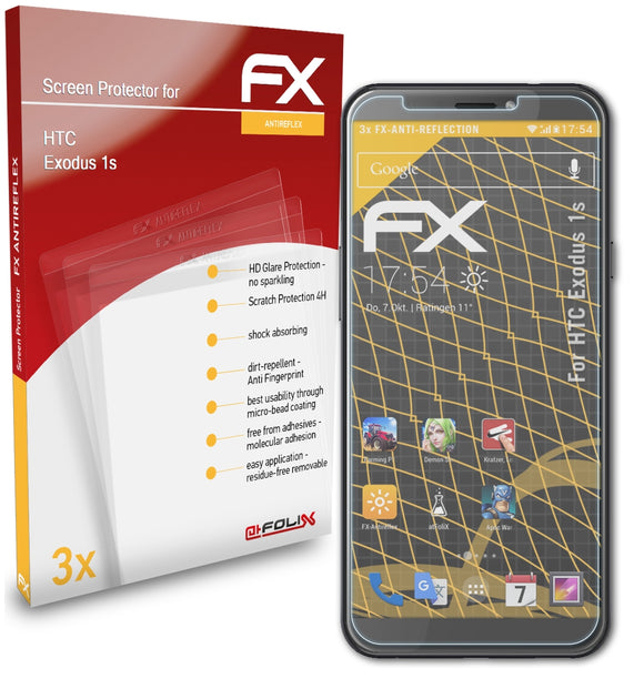 atFoliX FX-Antireflex Displayschutzfolie für HTC Exodus 1s
