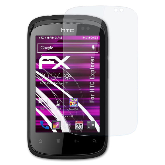 atFoliX FX-Hybrid-Glass Panzerglasfolie für HTC Explorer