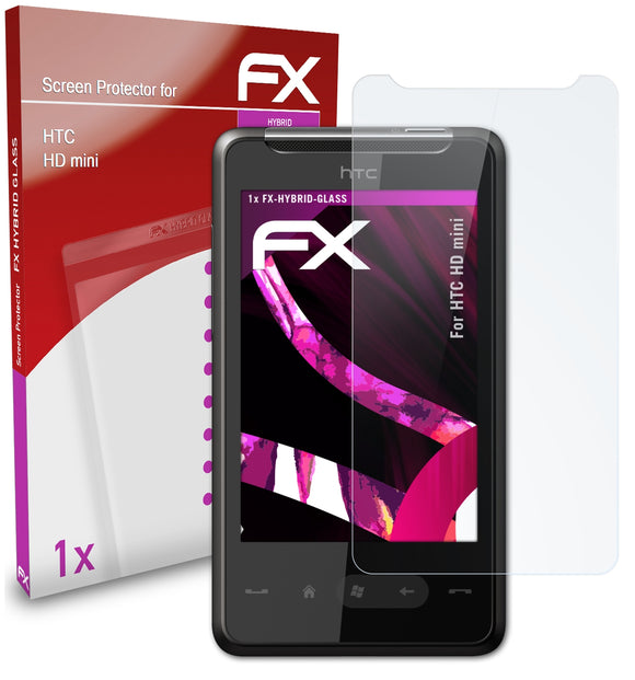 atFoliX FX-Hybrid-Glass Panzerglasfolie für HTC HD mini