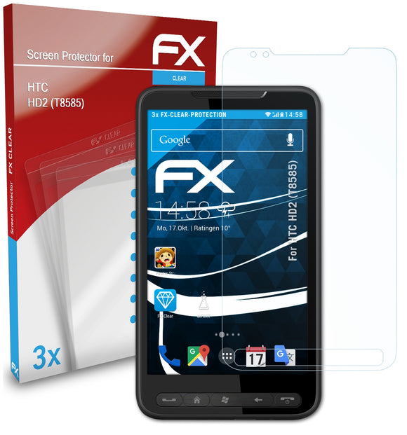 atFoliX FX-Clear Schutzfolie für HTC HD2 (T8585)