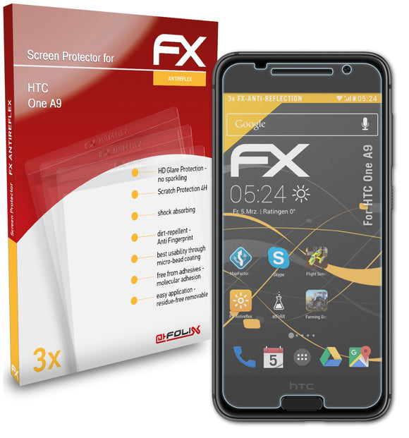 atFoliX FX-Antireflex Displayschutzfolie für HTC One A9