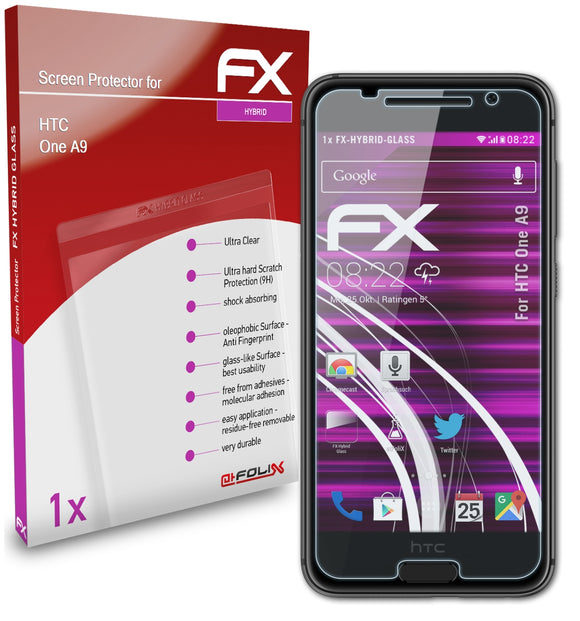atFoliX FX-Hybrid-Glass Panzerglasfolie für HTC One A9