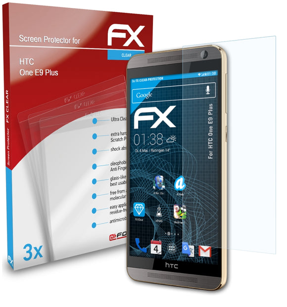 atFoliX FX-Clear Schutzfolie für HTC One E9 Plus