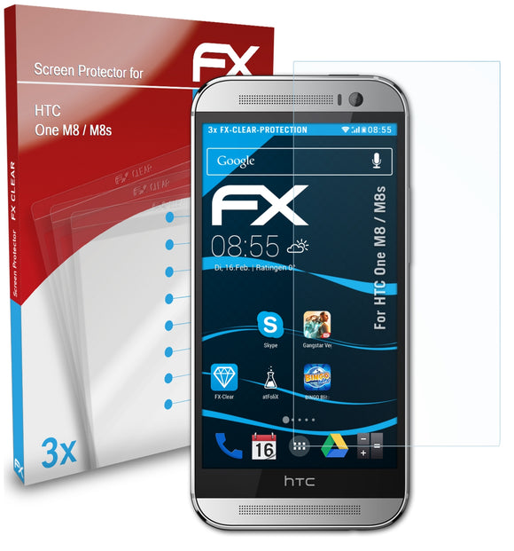 atFoliX FX-Clear Schutzfolie für HTC One M8 / M8s