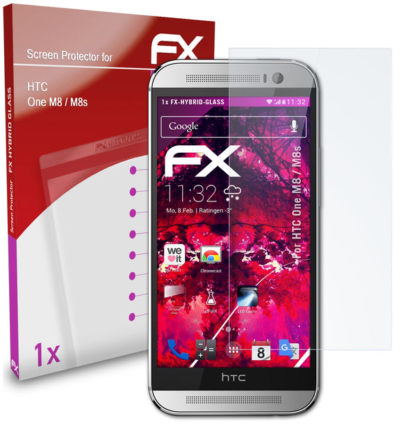 atFoliX FX-Hybrid-Glass Panzerglasfolie für HTC One M8 / M8s