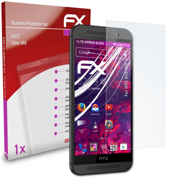 atFoliX FX-Hybrid-Glass Panzerglasfolie für HTC One M9