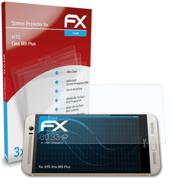 atFoliX FX-Clear Schutzfolie für HTC One M9 Plus
