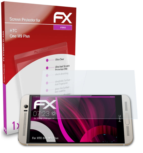 atFoliX FX-Hybrid-Glass Panzerglasfolie für HTC One M9 Plus