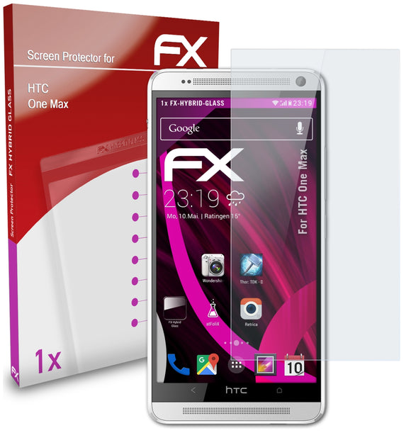 atFoliX FX-Hybrid-Glass Panzerglasfolie für HTC One Max