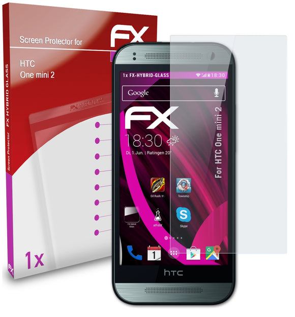 atFoliX FX-Hybrid-Glass Panzerglasfolie für HTC One mini 2