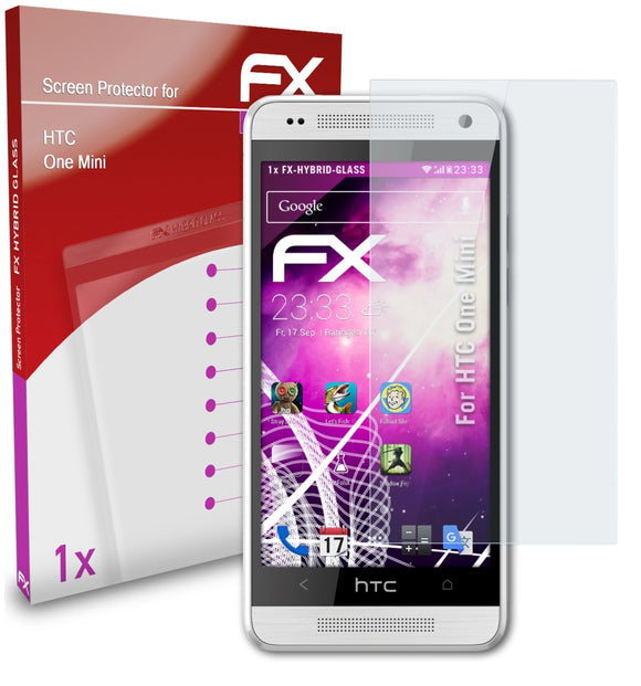 atFoliX FX-Hybrid-Glass Panzerglasfolie für HTC One Mini