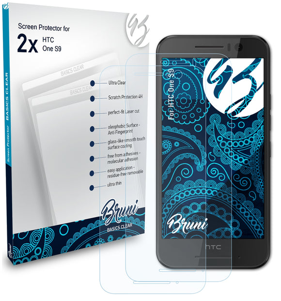 Bruni Basics-Clear Displayschutzfolie für HTC One S9