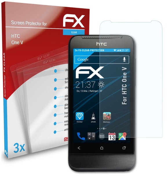 atFoliX FX-Clear Schutzfolie für HTC One V